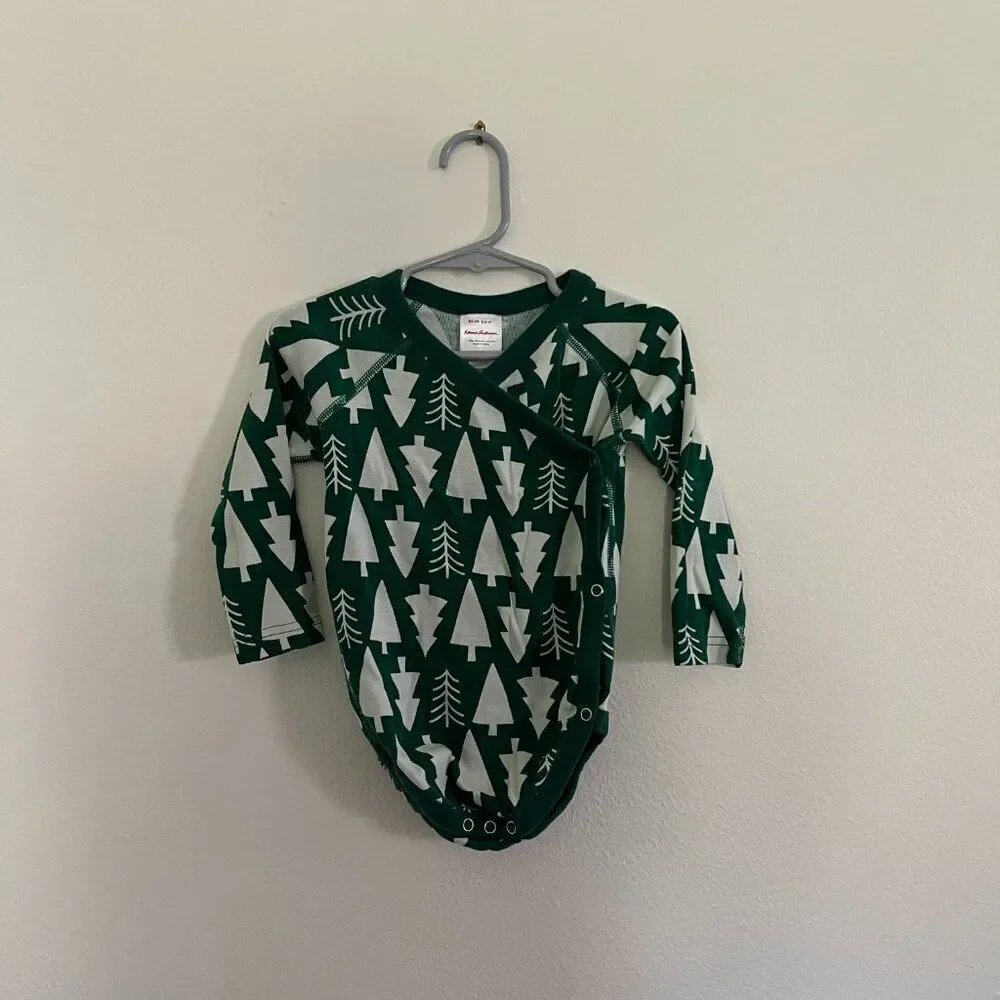 Hanna Andersson Holiday Winter Green Family Match Onesie